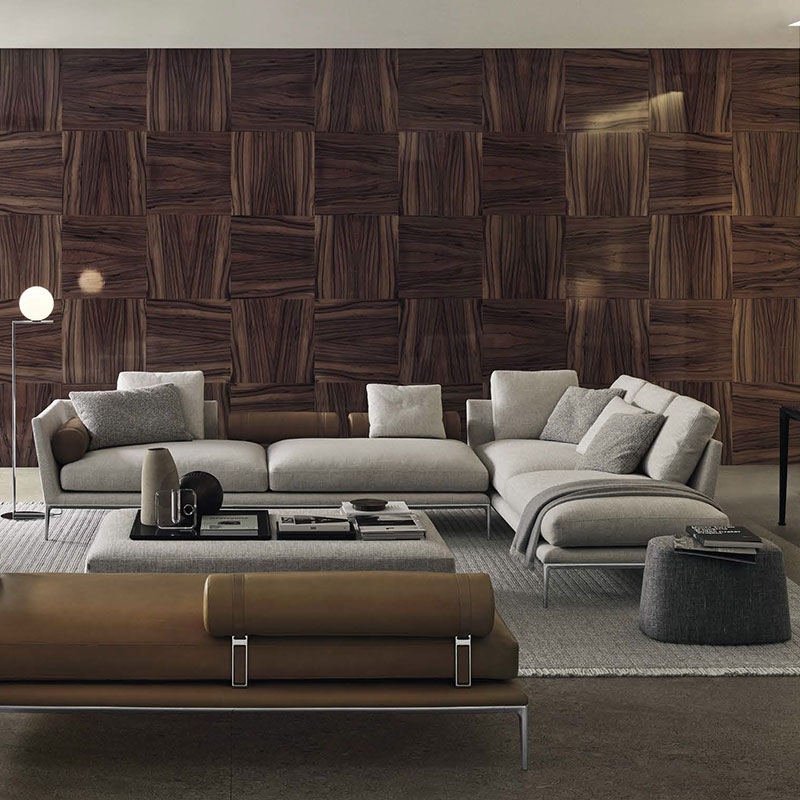 B&B Italia ATOLL Chaiselongue mit 3 Rückenkissen 198 cm